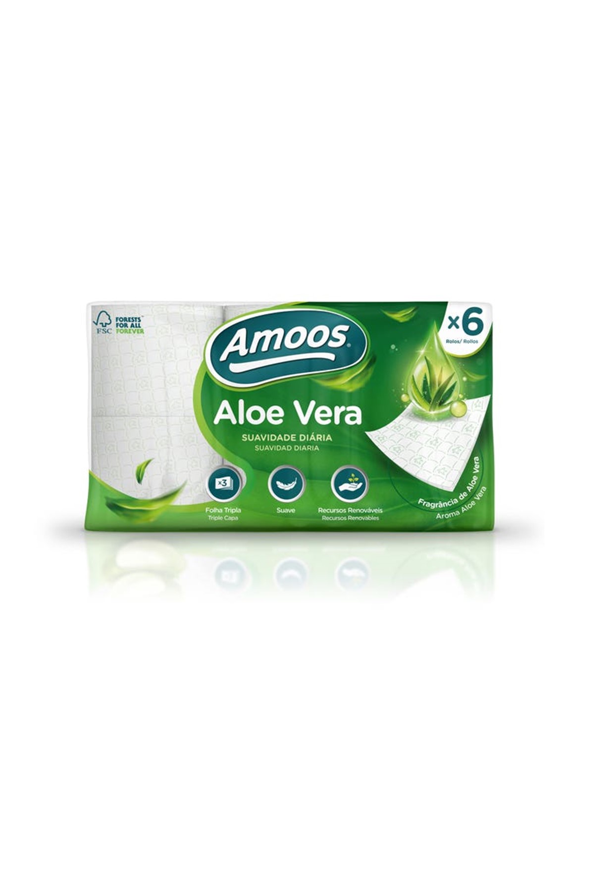 Higinico 3C AMOOS Aloe Vera Deco Pack/6rollos 20m /7 Packs