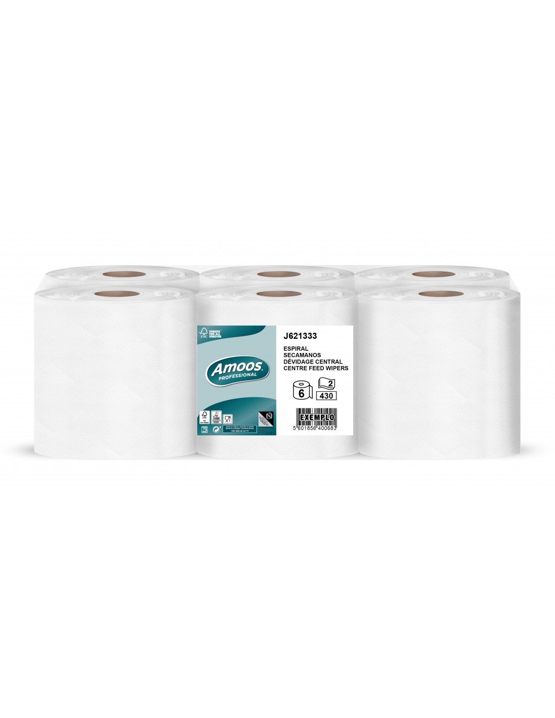Secamanos 2C AMOOS Efficiency Professional 430S (125 M)/6Rollos